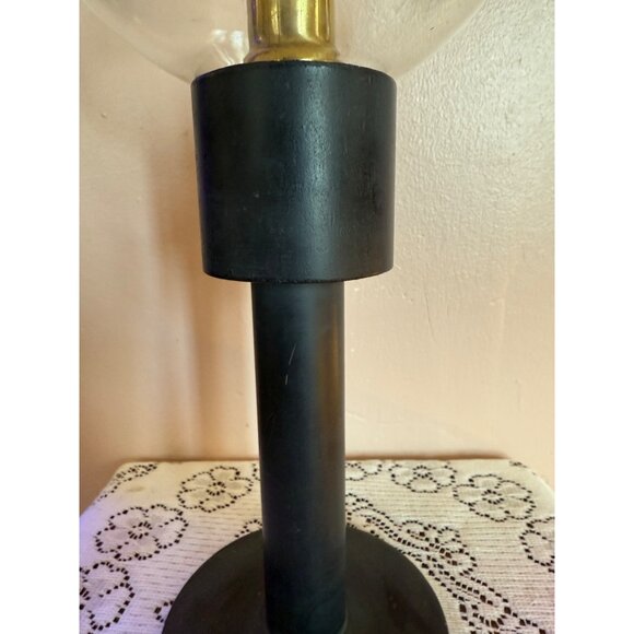 Vintage MCM Iron Spring Loaded Candle Holder Glass Shade - Picture 7 of 13